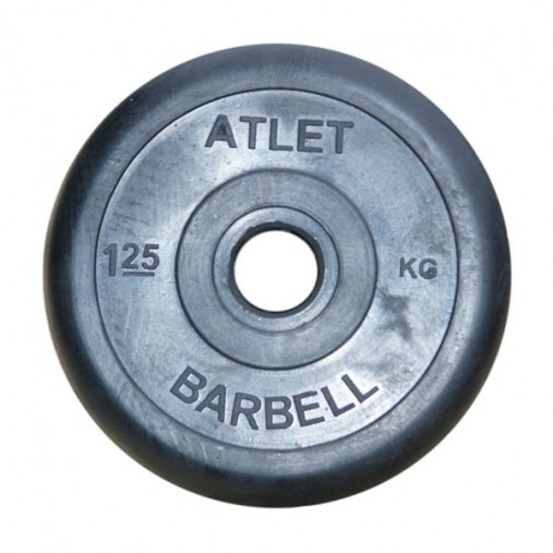 Диск обрезиненный ATLET MB Barbell, 26 мм 1,25 кг Диск обрезиненный ATLET MB Barbell, 26 мм 1,25 кг