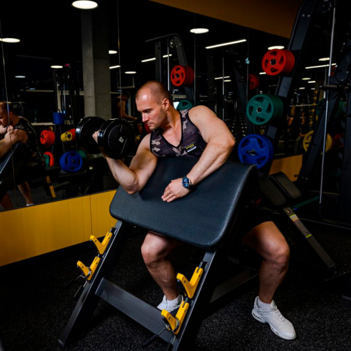 Скамья для бицепса с сиденьем. Скамья Скотта DHZ (Seated Preacher Curl) A-3044 Скамья для бицепса с сиденьем. Скамья Скотта DHZ (Seated Preacher Curl) A-3044