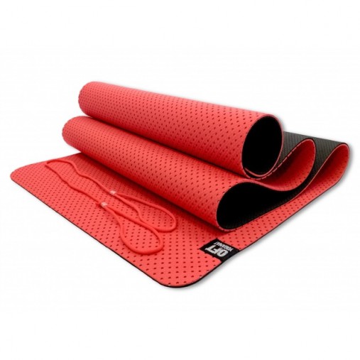 Мат для йоги 6 мм двухслойный перфорированный красный Original Fit.Tools Мат для йоги 6 мм двухслойный перфорированный красный Original Fit.Tools