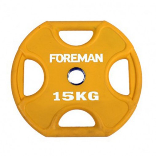 Диск X-Training уретановый цветной FOREMAN FM/UPX-15KG-YL (15 кг)