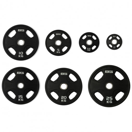 Набор олимпийских дисков 51 мм BRONZE GYM 1,25-25 кг (157,5 кг) профессиональные с хватами, полиуретановое покрытие