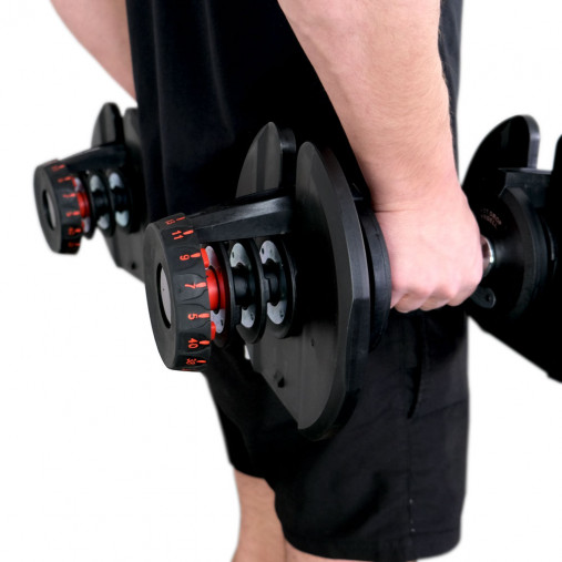 Пара гантелей с регулировкой веса Liveup LS2315 (5-40 кг) на подставке Пара гантелей с регулировкой веса Liveup LS2315 (5-40 кг) на подставке