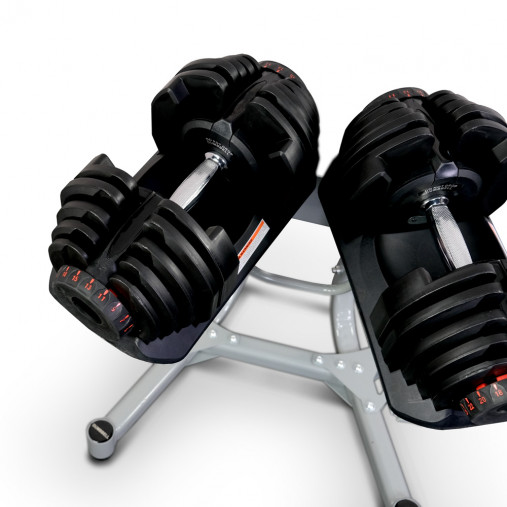 Пара гантелей с регулировкой веса Liveup LS2315 (5-40 кг) на подставке Пара гантелей с регулировкой веса Liveup LS2315 (5-40 кг) на подставке