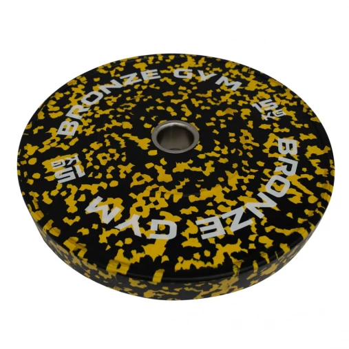 Диск бамперный BRONZE GYM камуфляж желтый 15 кг арт. BGBMC15