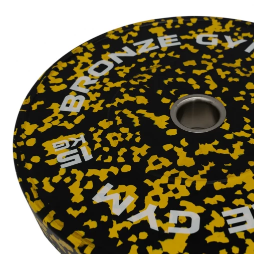 Диск бамперный BRONZE GYM камуфляж желтый 15 кг арт. BGBMC15