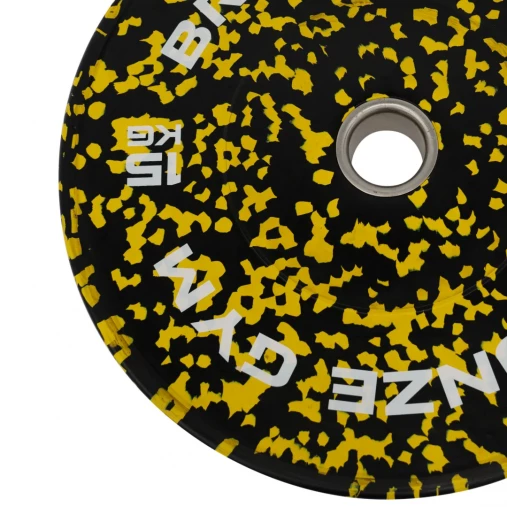 Диск бамперный BRONZE GYM камуфляж желтый 15 кг арт. BGBMC15